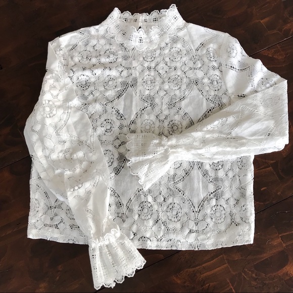 /OLIVIA/ 1 LEFT 5⭐️ White Lace Boho Blouse Top - Picture 7 of 8